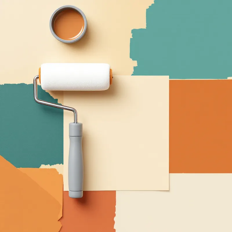 Illustration of a mini paint roller kit