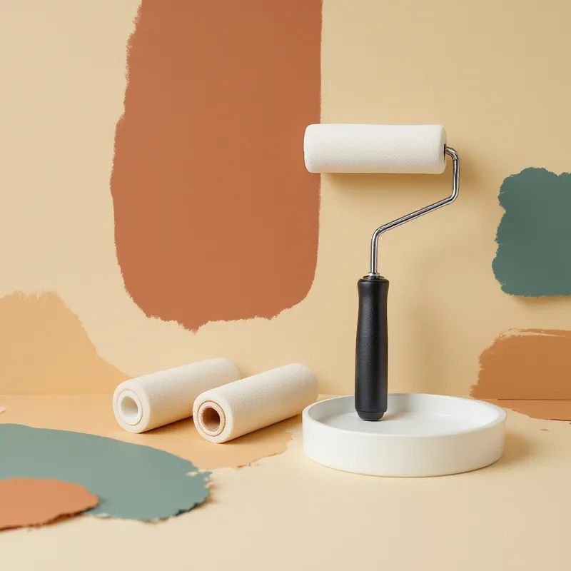 Illustration of a mini paint roller set